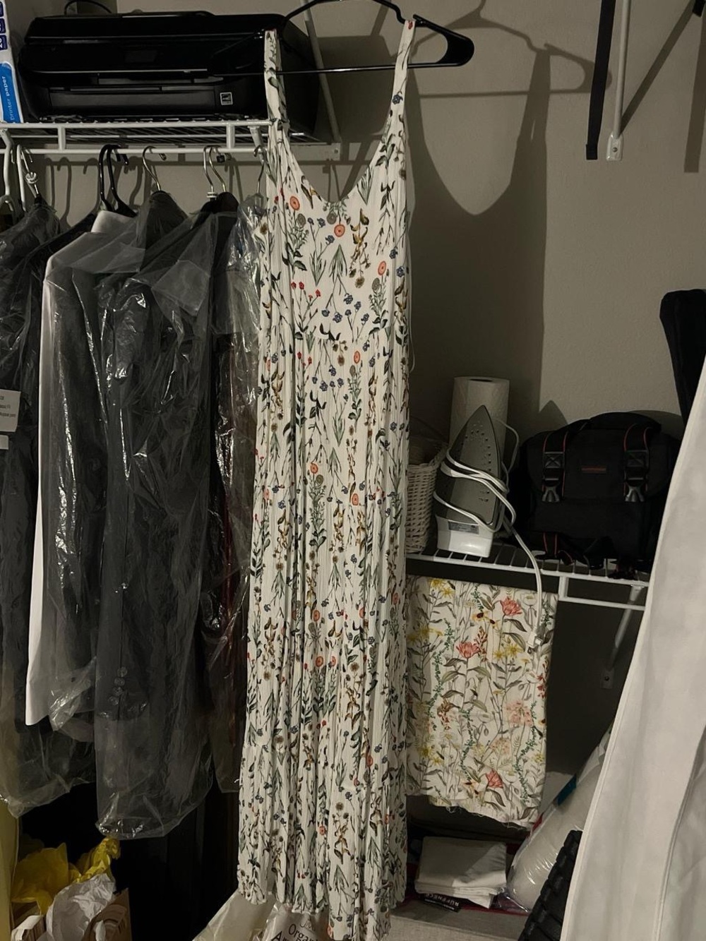 Cynthia Rowley White Floral Maxi Dress with Multicolor Print